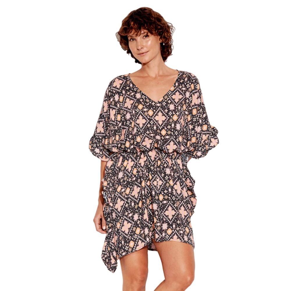 Seafolly Revolve Bohemian Inka Gypsy Beach Kaftan Coverup Resort Dress